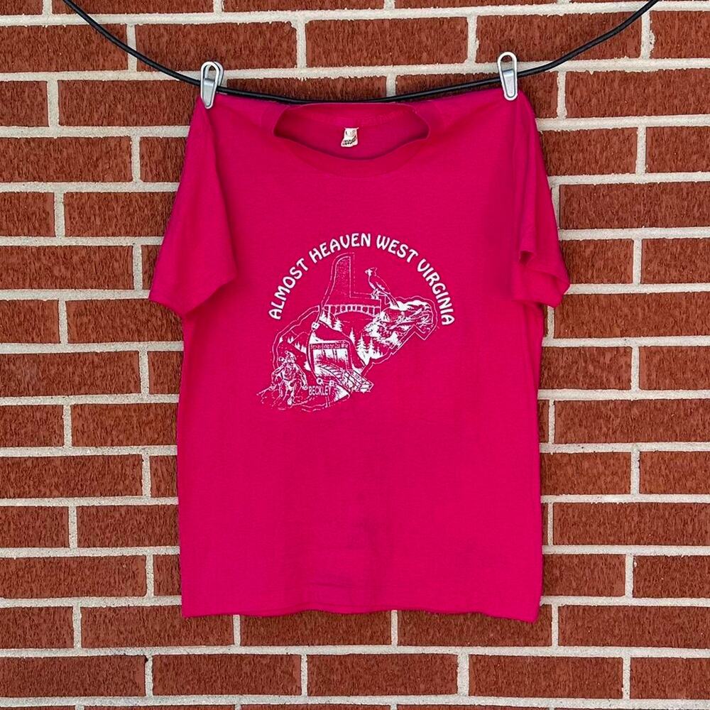 Vintage 80s Almost Heaven West Virginia Tourist Single Stitch Shirt